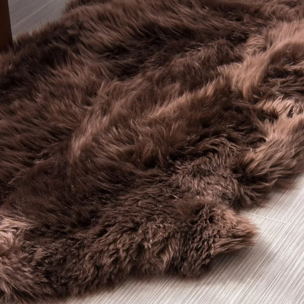 New Premium Genuine Sheepskin Rug Brown Real Australia Sheepskin Natural Luxury